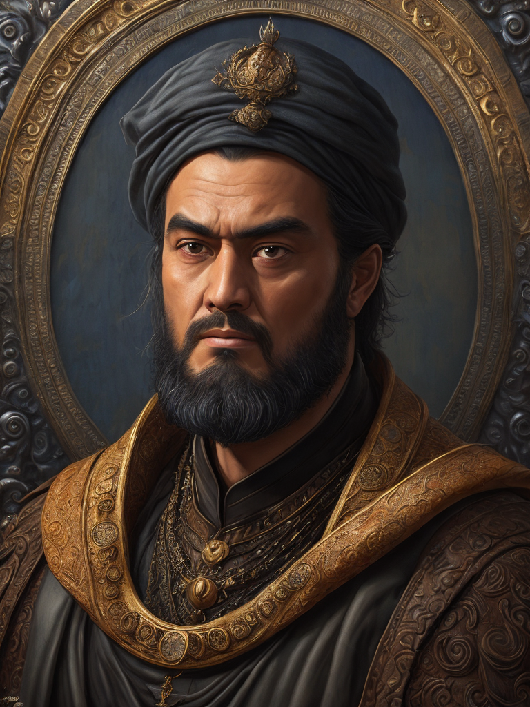 marco polo portrait, oil canvas