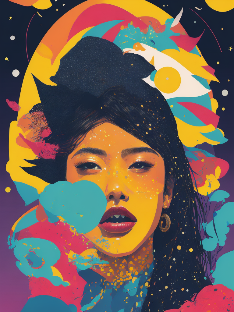 Album art, gorgeous stunning vibrant digital art by Yoh Nagao and Ken Price, no written text. octane render, gloss. designed by david hockney, inspired by mellon collie and infinate sadness digital collage artist john craig