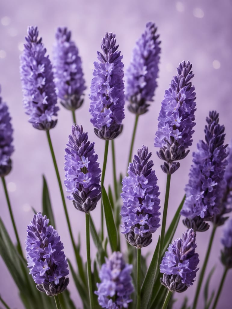 lavender flowers made of paper on a lavender background