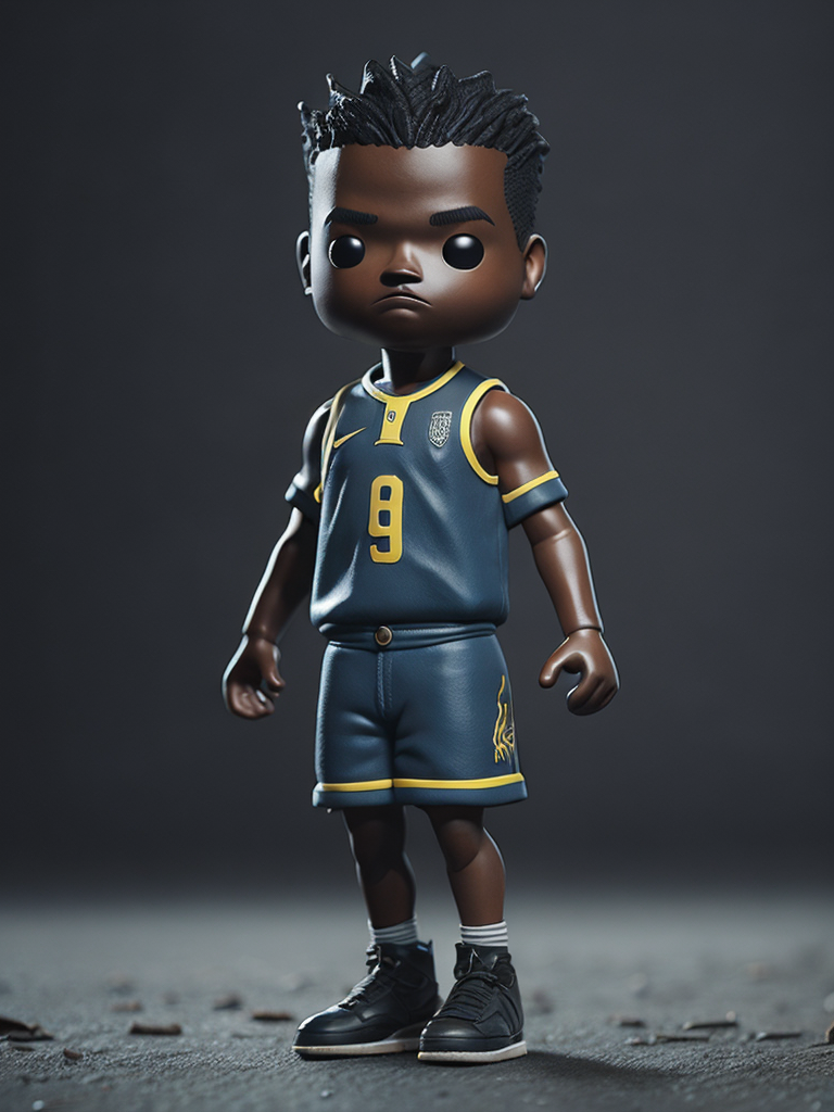 Full body 3d render of funko pop jimmy butler