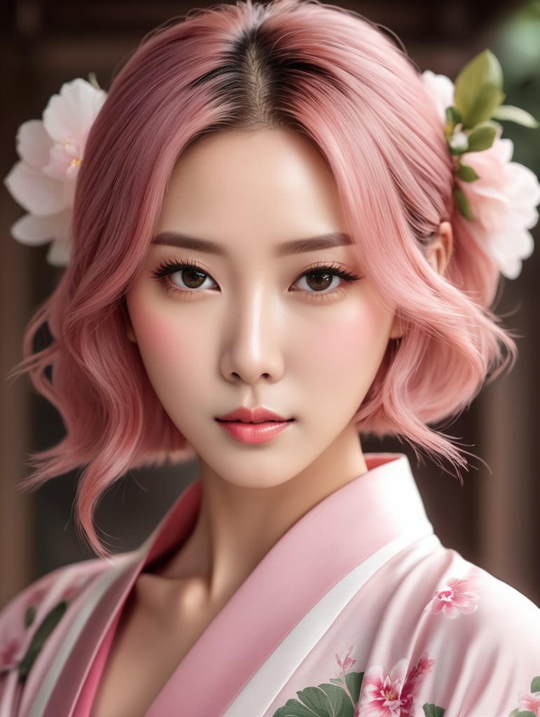 Premium Free ai Images | seorang perempuan korea sangat cantik berambut