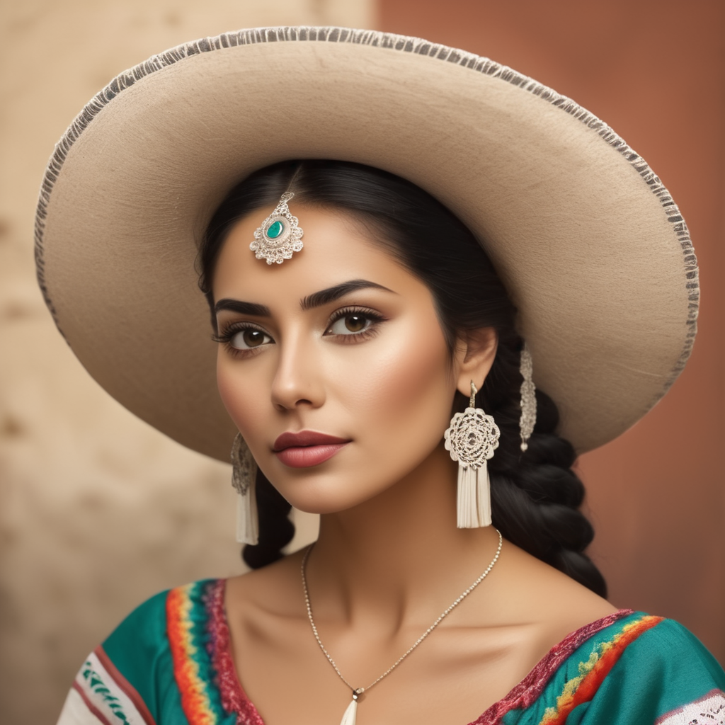 Mexican traditional beautiful lady image