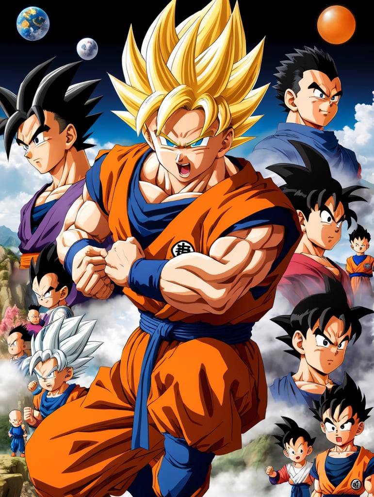 Son Gohan, is Goku's eldest son with Chi-Chi, who first appears at the age of four, Dragon Ball