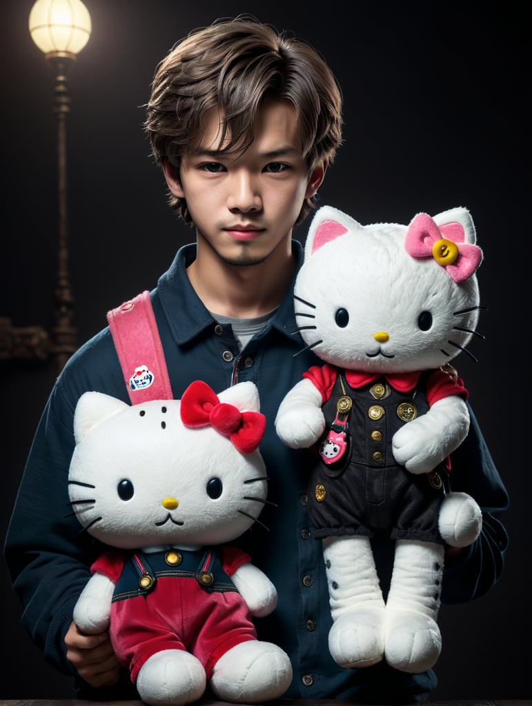 Felix from Straykids Holding a hello kitty plush