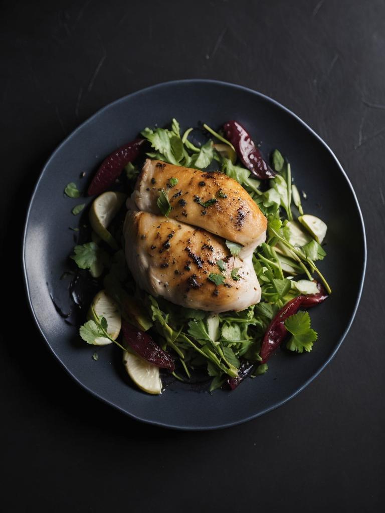 Chicken and Goat Cheese dish, photo, top view