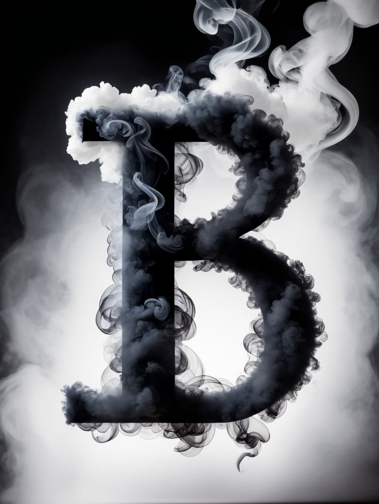 a letter a made from smoke, smokey letter, B letter