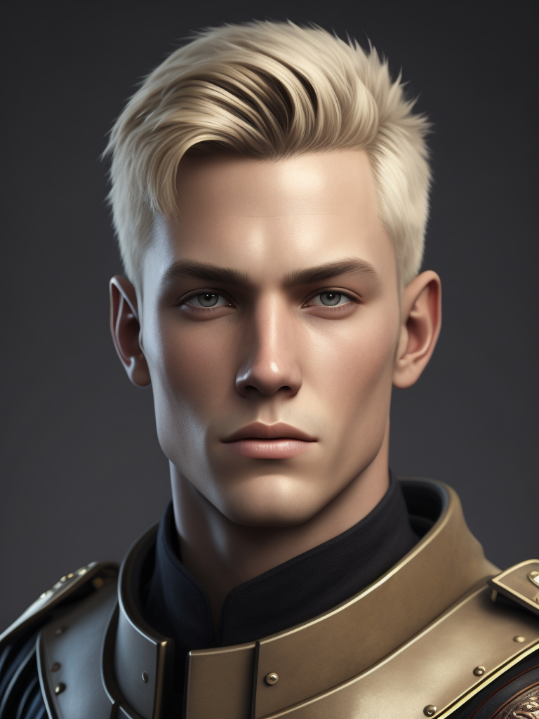 white male young blond face front view military