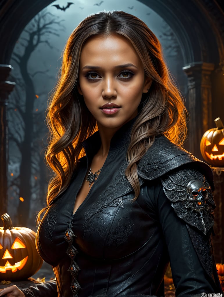 Jessica alba in Halloween spirit.