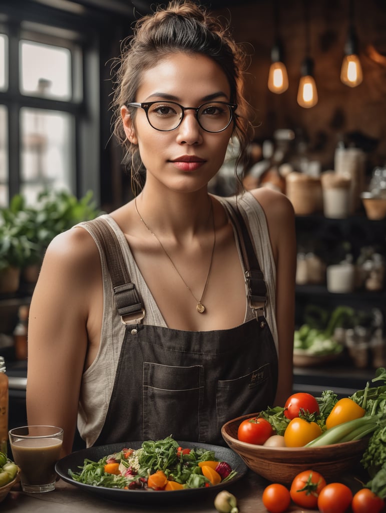 vegetarian, hipster, woman from new york, photography