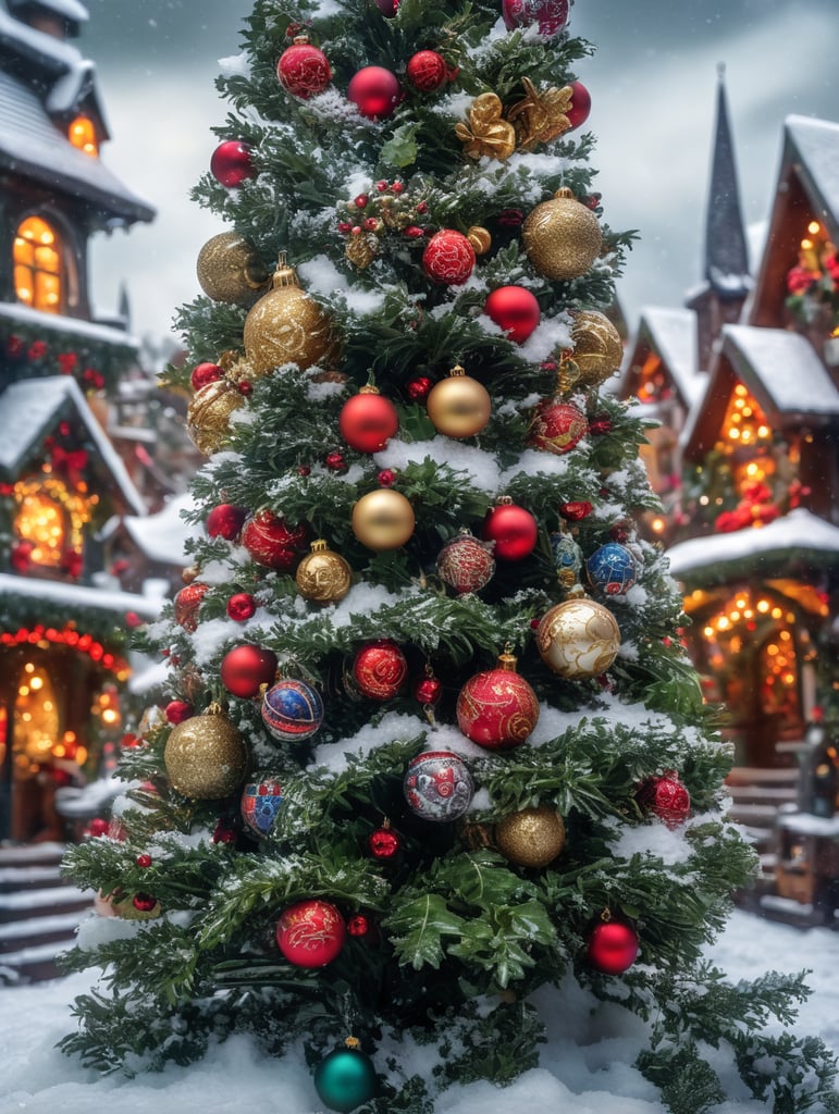 Premium Free ai Images | closeup landscape photo of holly tree ...