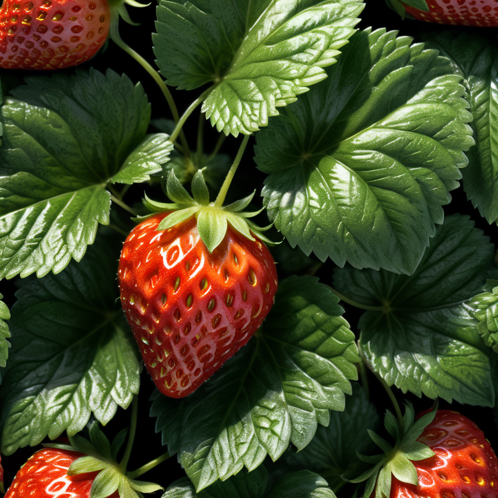close up Strawberry Leaf on white background , clear, isolated, white background