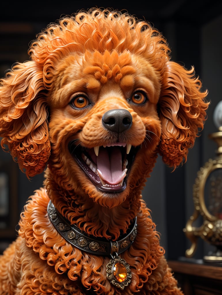 Smiling orange poodle