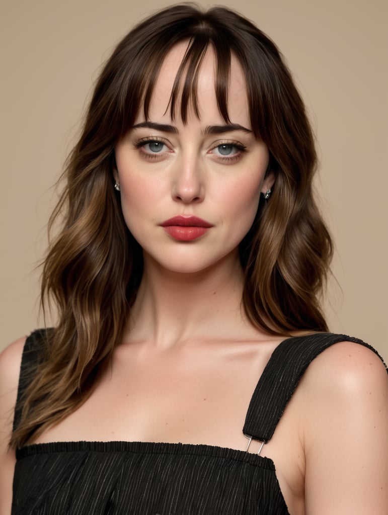 Dakota johnson pouting in front of camera