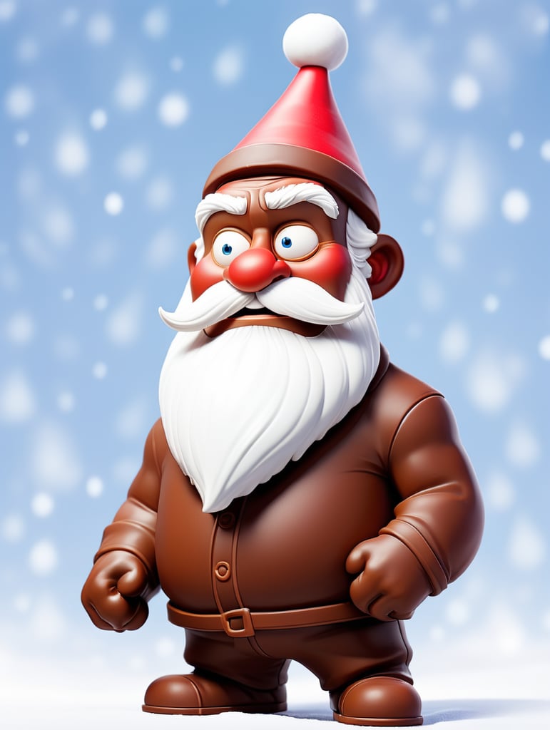 A chocolate Santa figure, made from milk chocolate