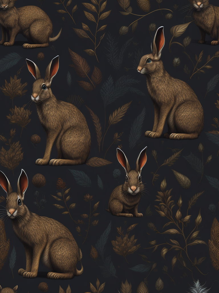 vector seamless pattern with rabbit