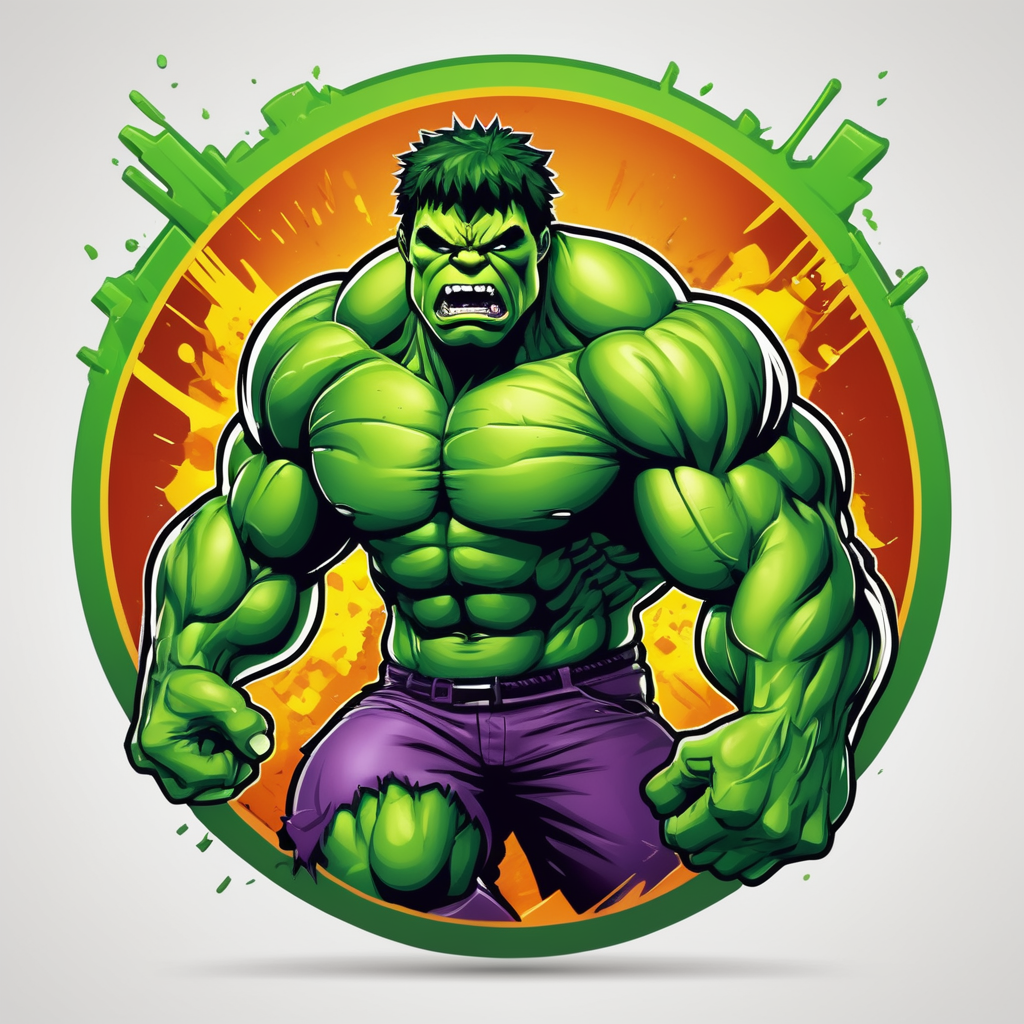 Vector Hulk smash mascot logo, e-gaming, bright colors, Gaming Logo, vector image