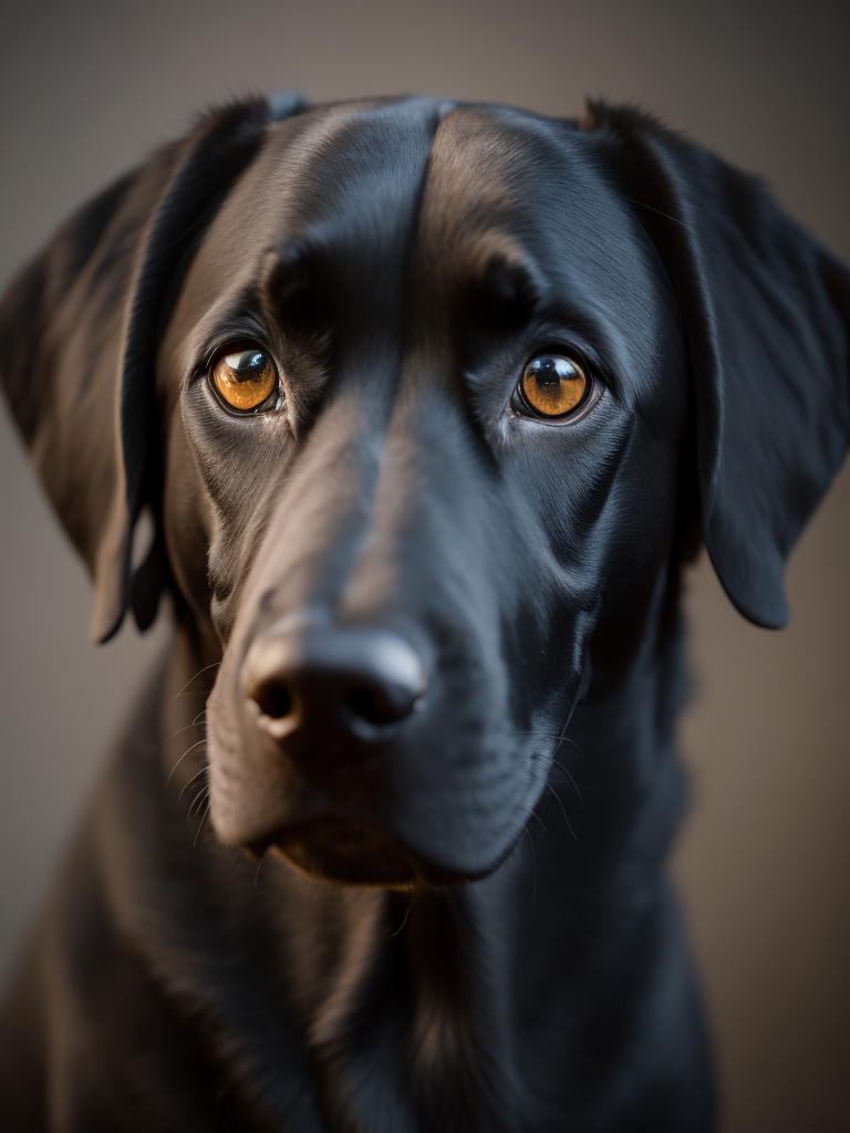 black dog on a black background