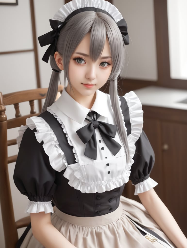 Premium Free ai Images | year old anime girl maid