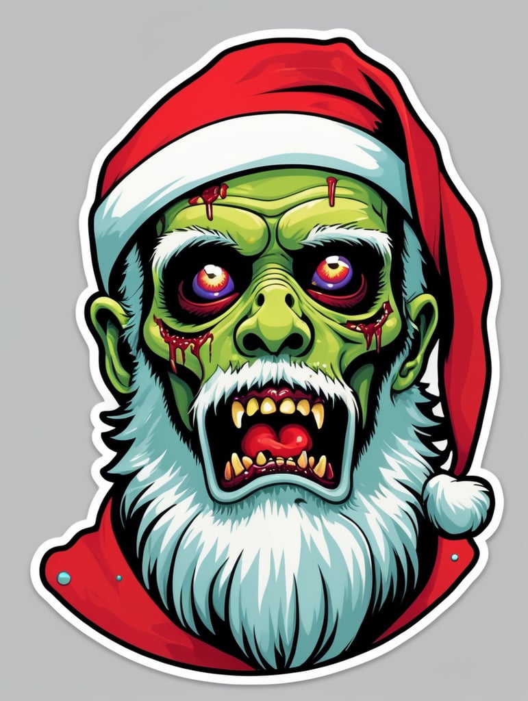 Pop art illustration, sticker, zombie, cute
