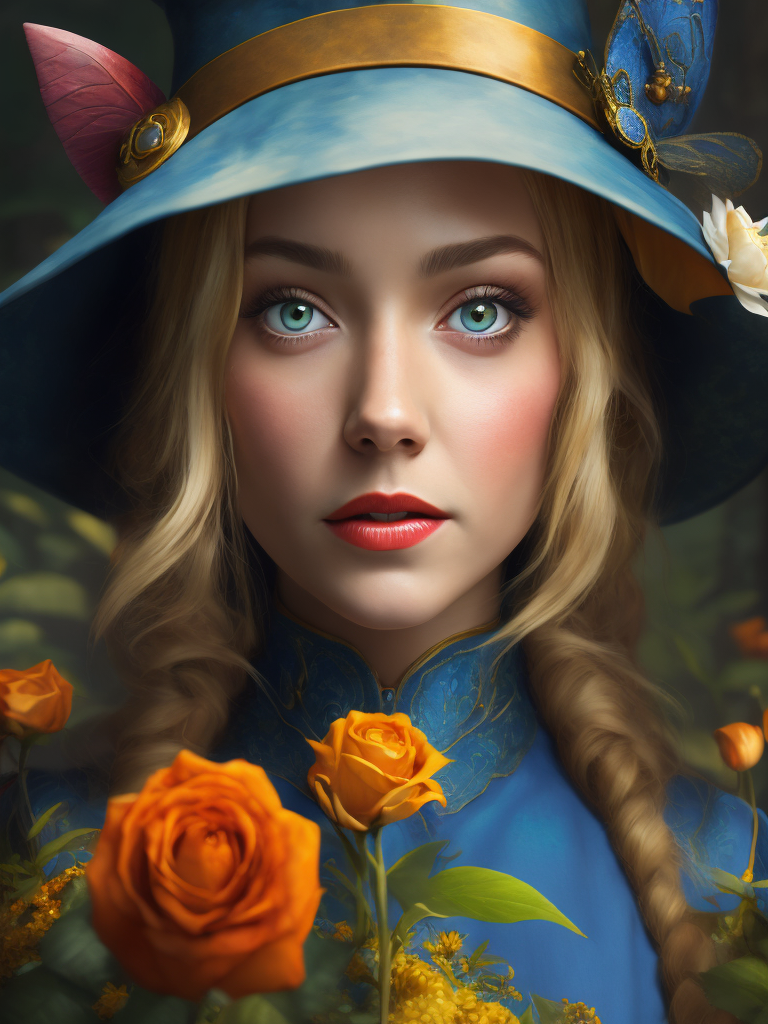 Alice in wonderland, vivid colors, wide angle, super highly detailed, professional digital painting, concept art,