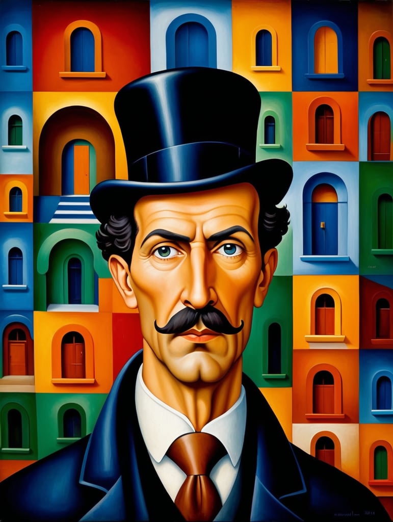Tarsila do Amaral's painting depicting a face of Sherlock Holmes