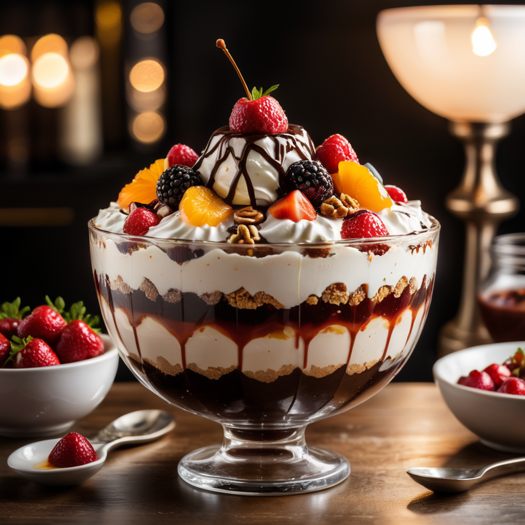 An sundae glass bowl full of food.