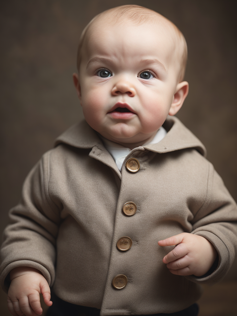 portrait of Vladimir Lenin as a kid, 6 month old, happy emotions on his face