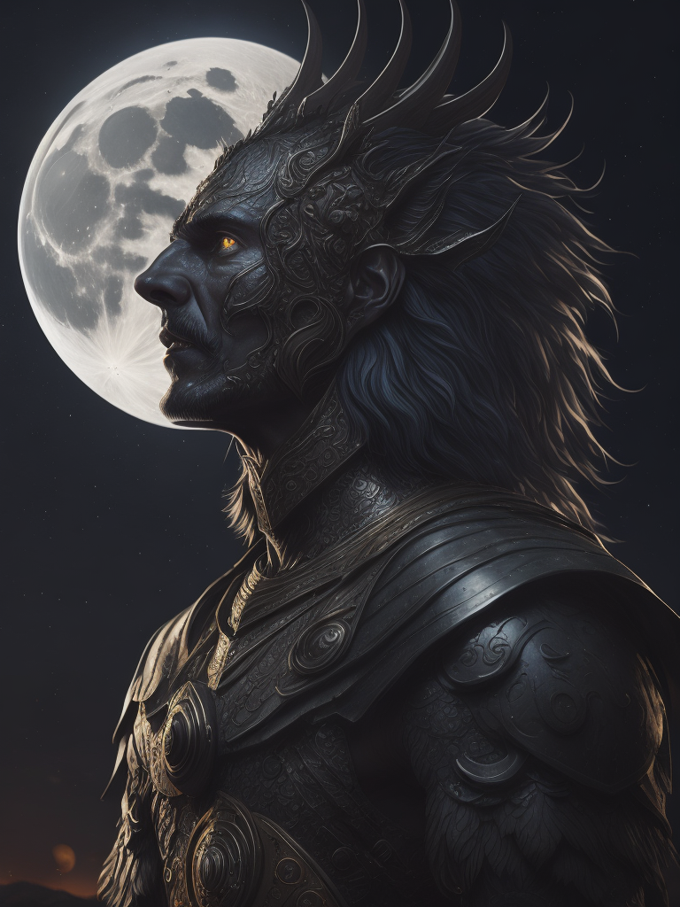 lord of moon, 8k resolution, bold shadows, divine, eternal being