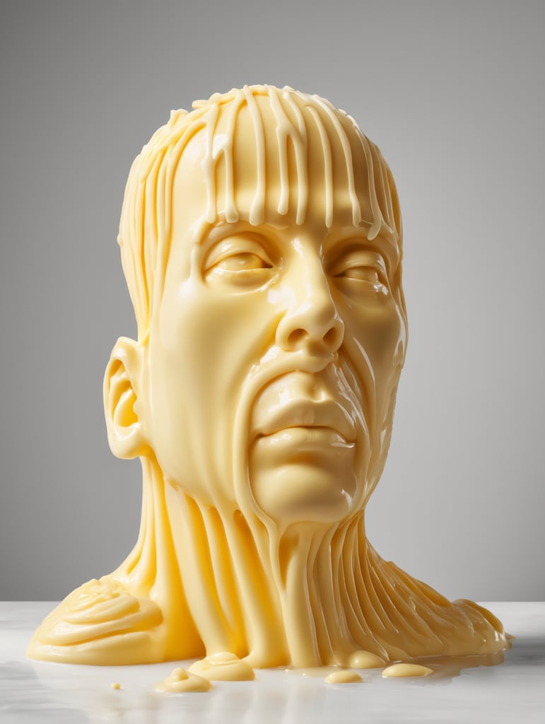 a person made of butter, melted