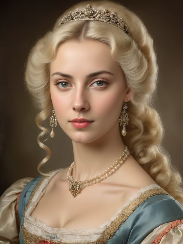 beautiful blonde spanish princess 1700's portrait 30 year old