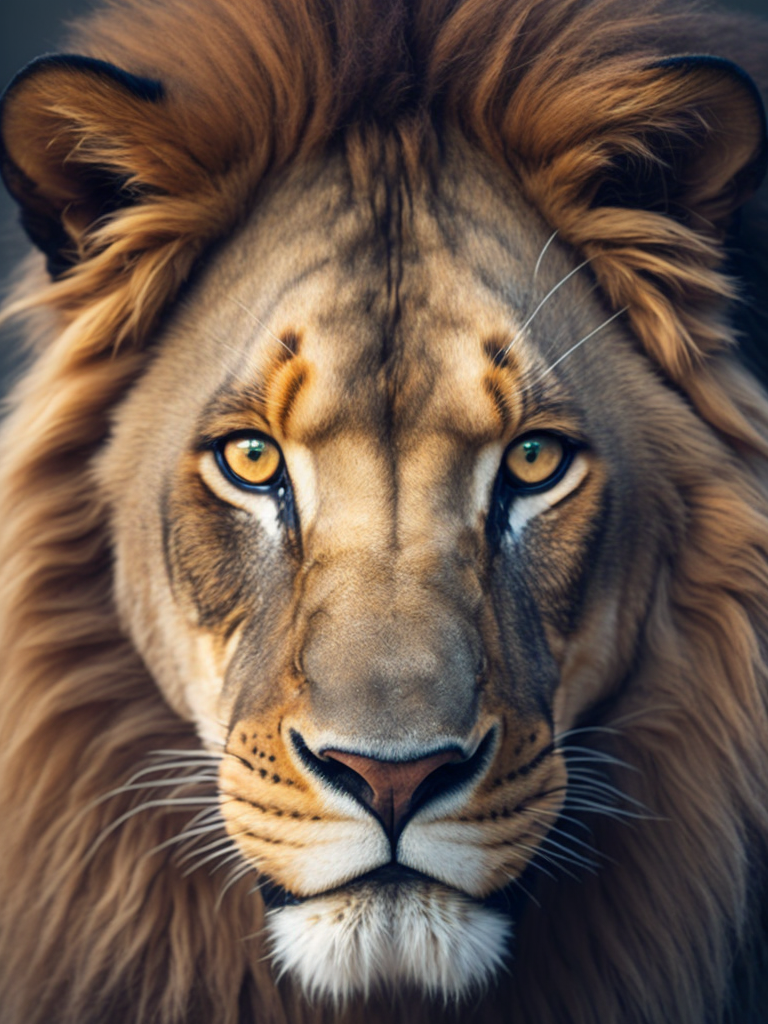 eye catching art unique colours and featuring a lion