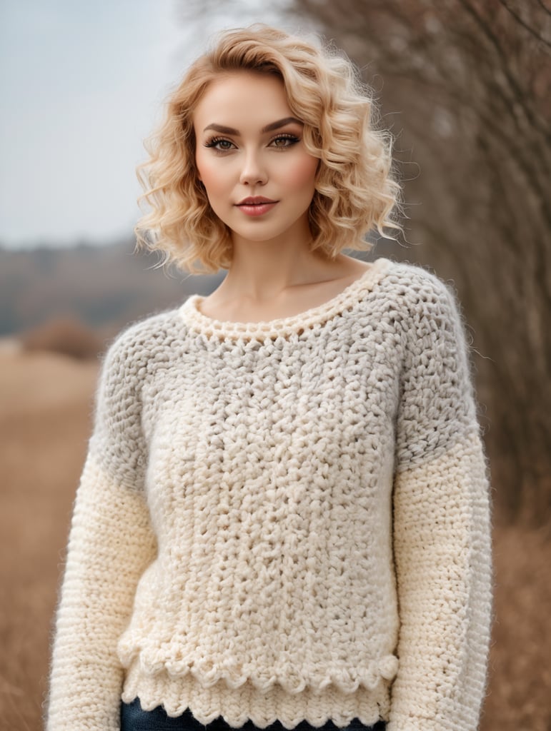 hirsute crocheted sweaters for sheeple, portrait