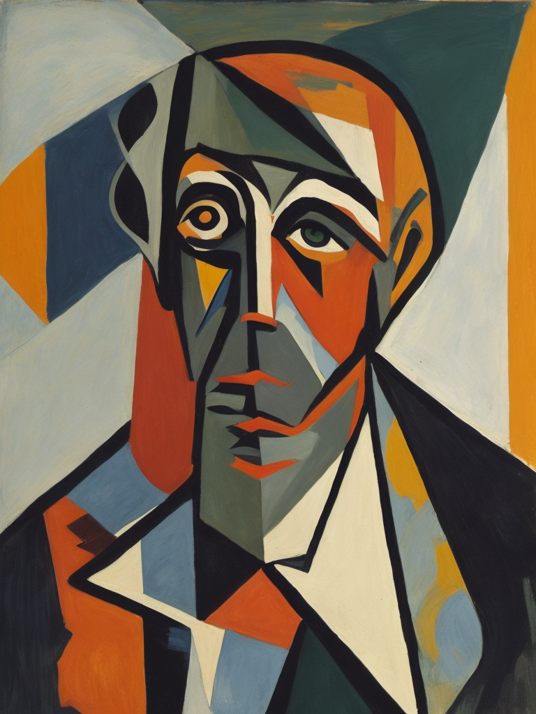 self-portrait pf Pablo Picasso, Cubism