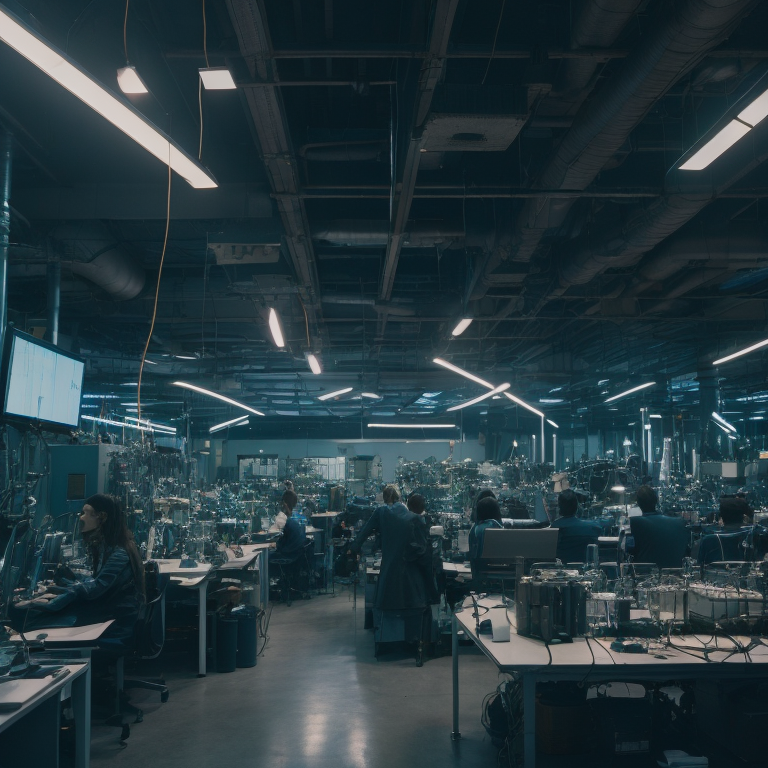 production of microprocessors, laboratory assistants, a lot of glass and equipment