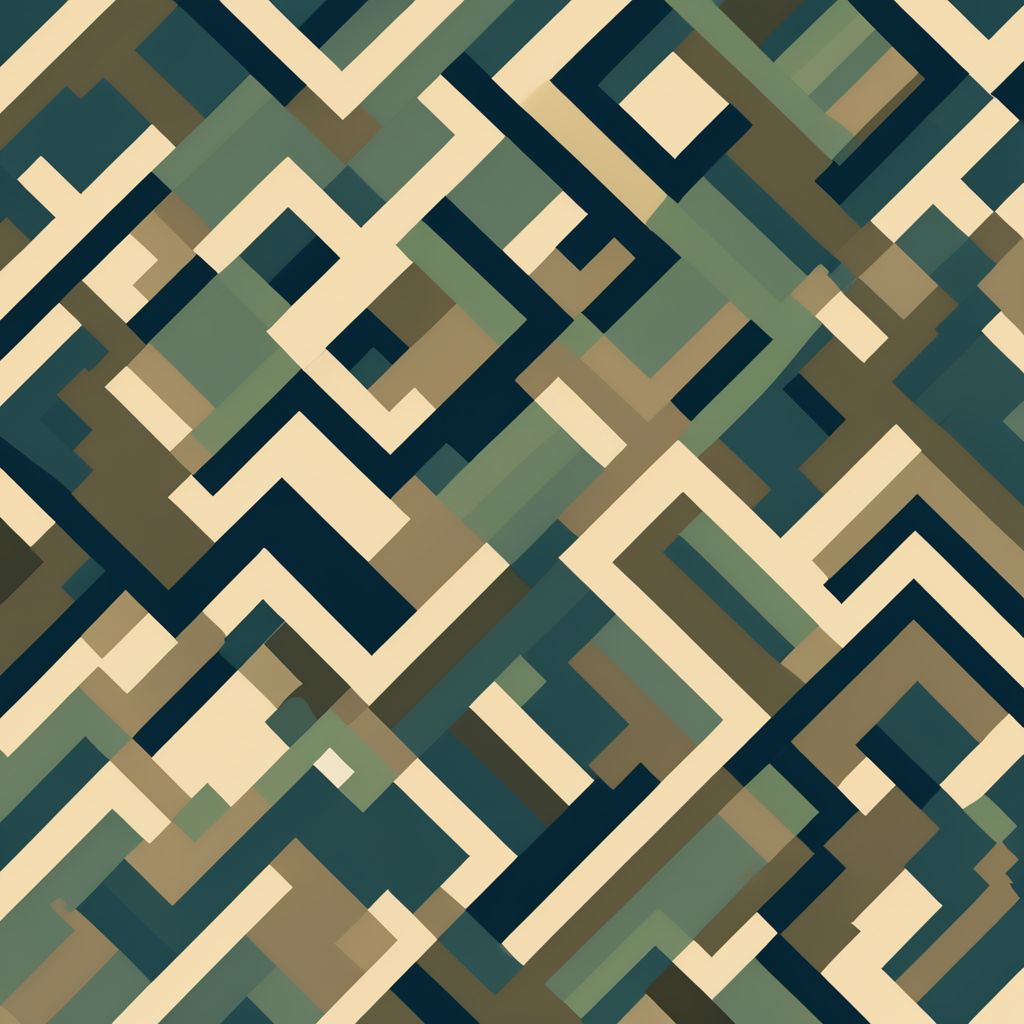 Flat design digital camouflage pattern, vector art, pixel, modern