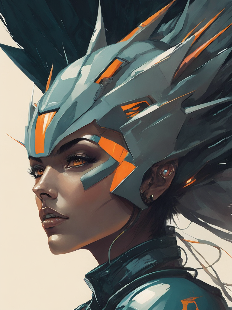 a woman in a futuristic costume with spikes on her head and a helmet on her head Avant-garde Fashion