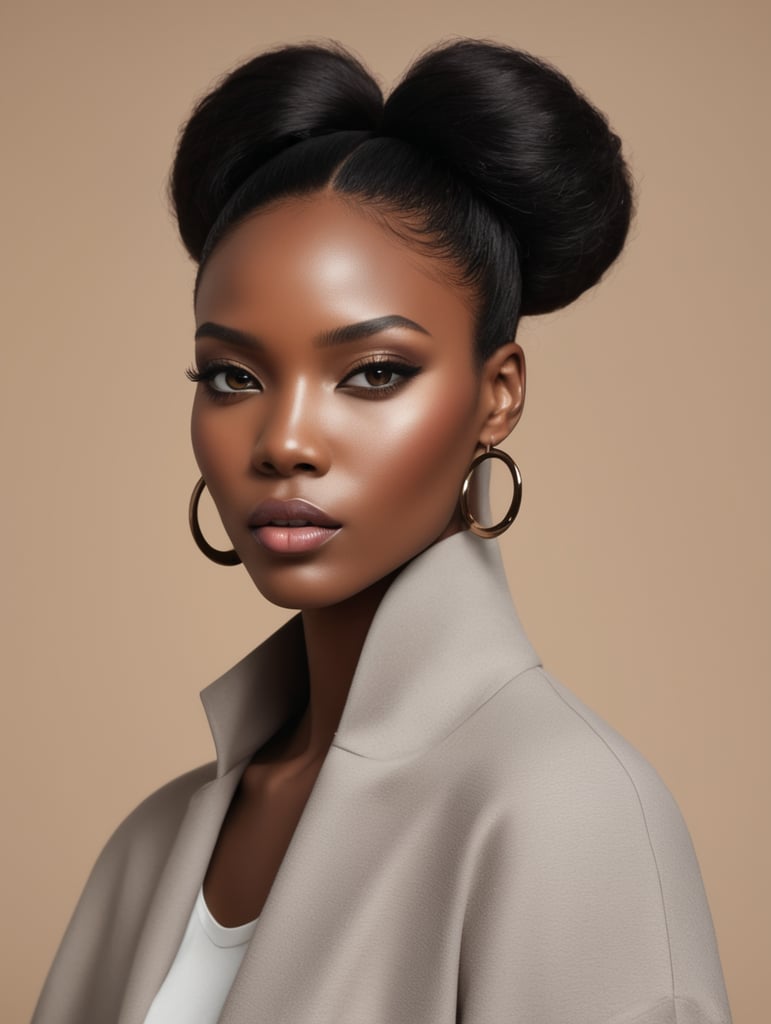 Create black female fashion model