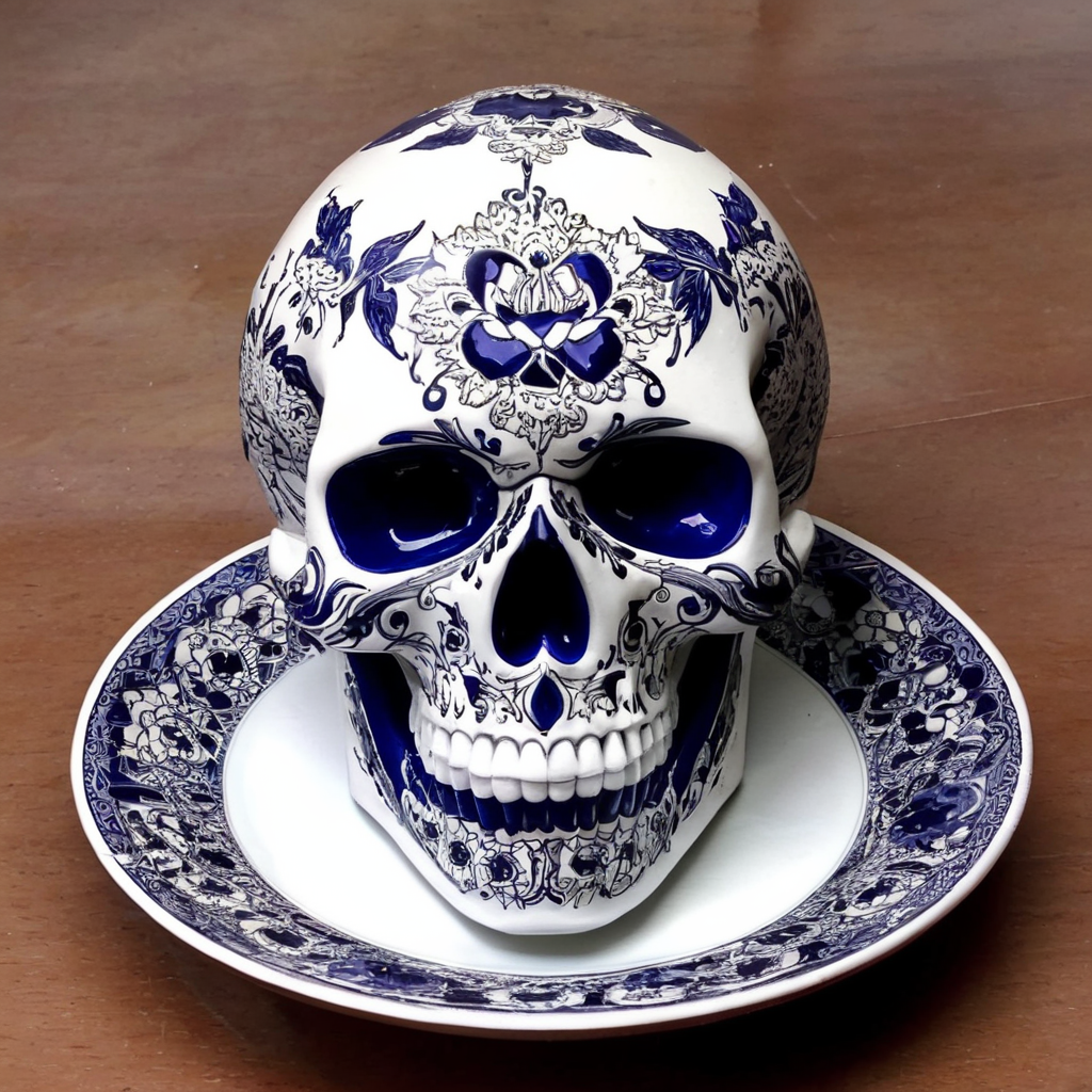 skull images art, ceramics, porcelain