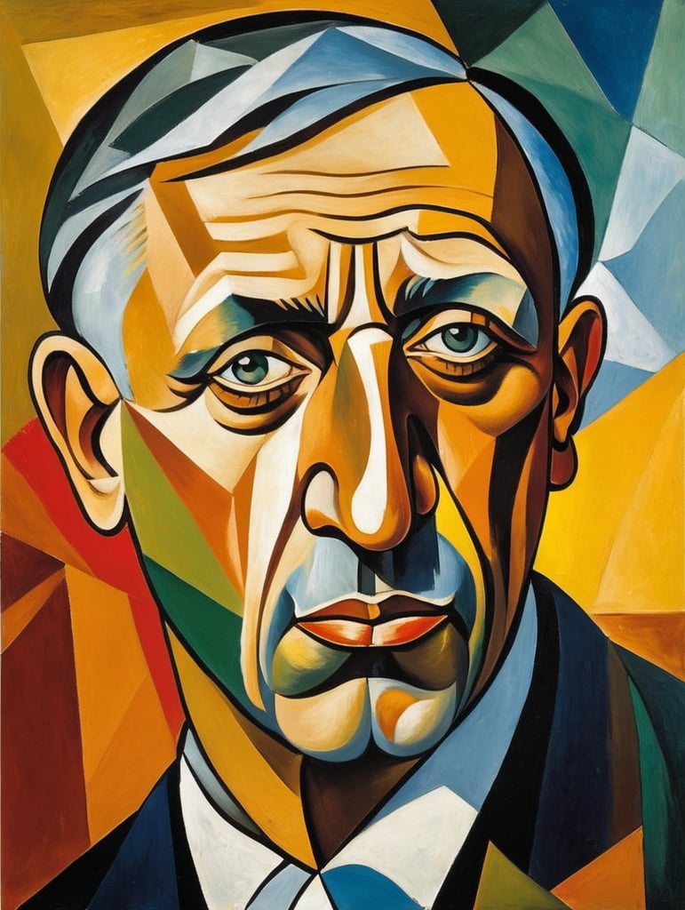 self-portrait pf Pablo Picasso, Cubism