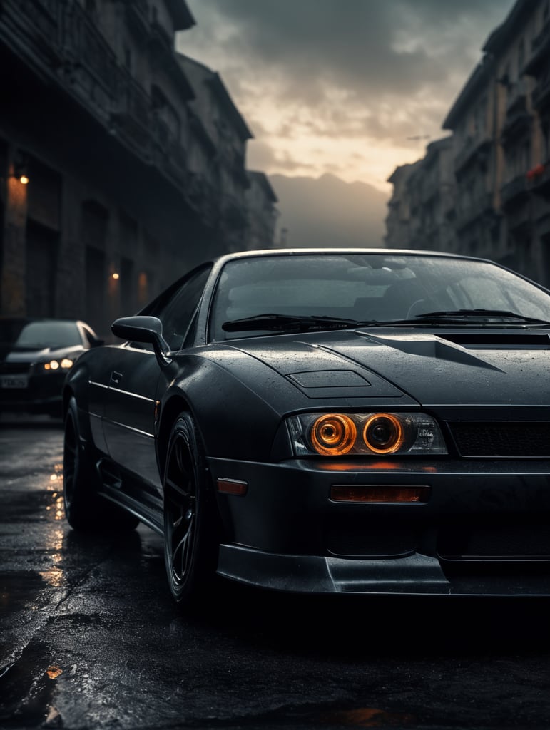 sport car as paint brush