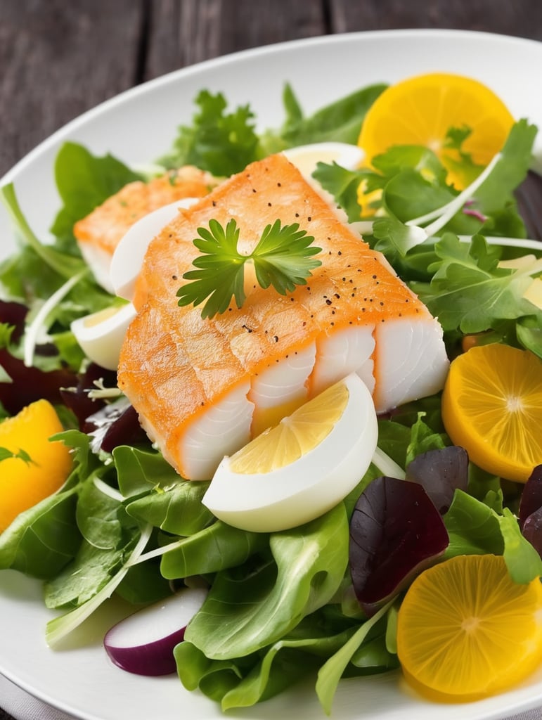 Premium Free ai Images | cod salad