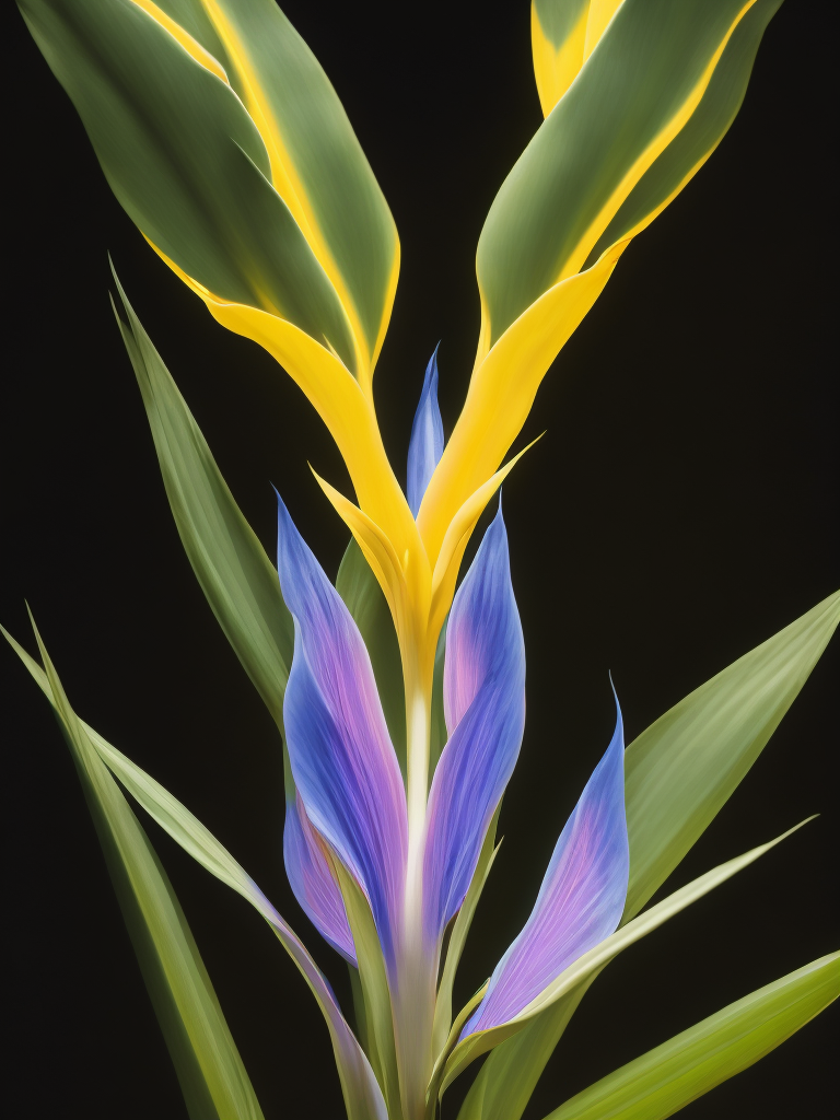 Bioluminescent Flower of a Gladiolus, Glowing Bioluminescence