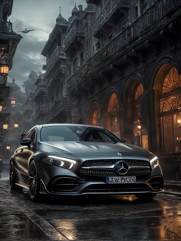 Make a super hero inspired in the Mercedes Benz AMG A35