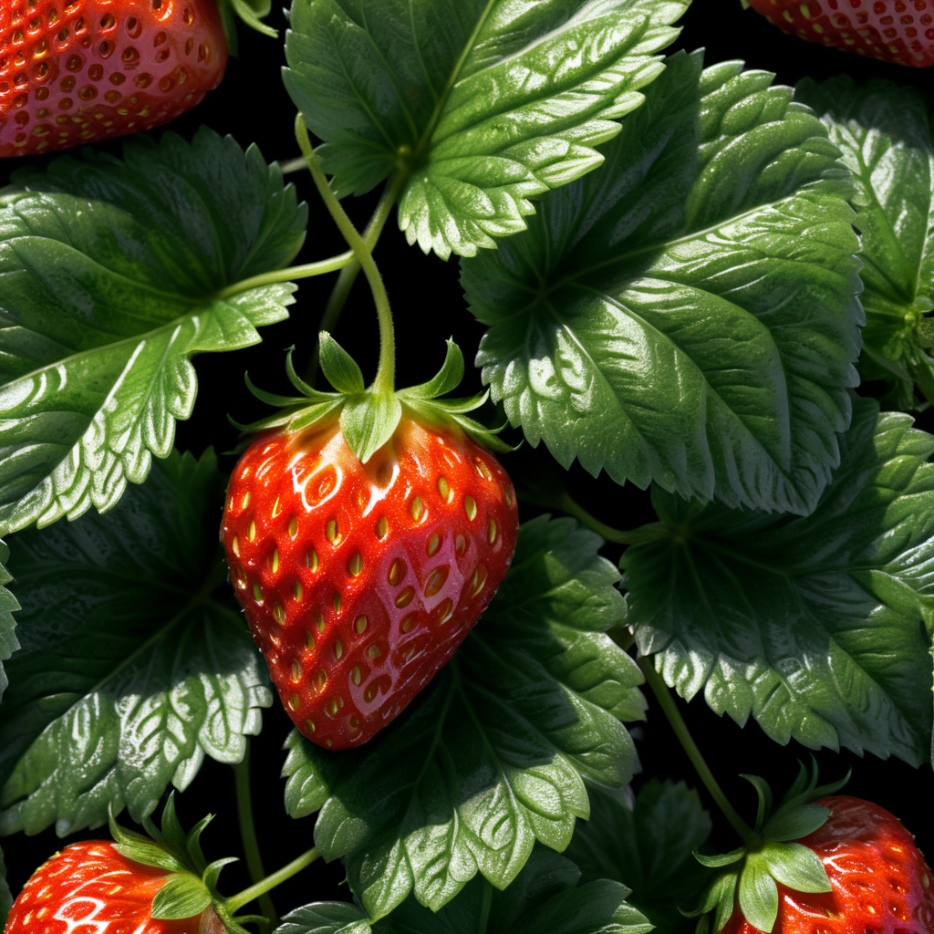 close up Strawberry Leaf on white background , clear, isolated, white background