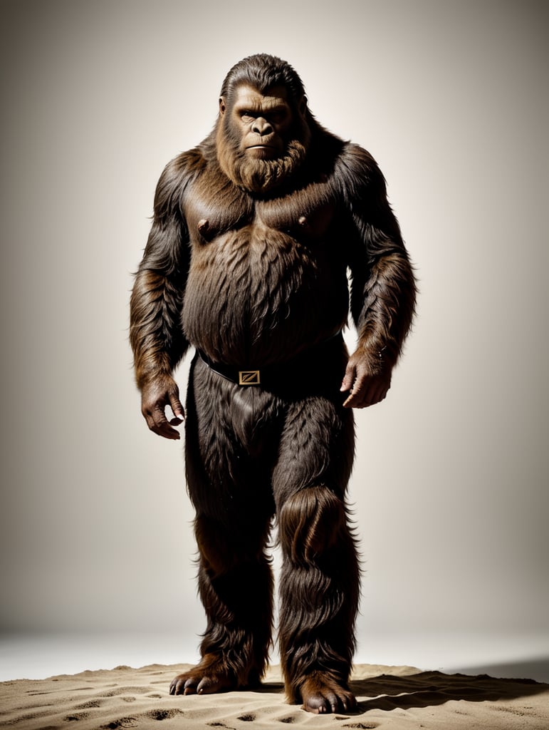 Premium Free ai Images | Chic Sasquatch: Stylishly Hair-Raising Vogue