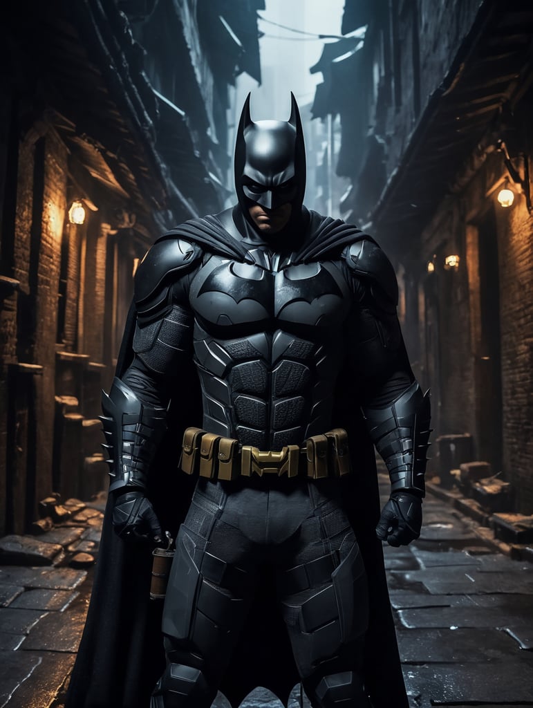 Create a batman ninja in a dark alley