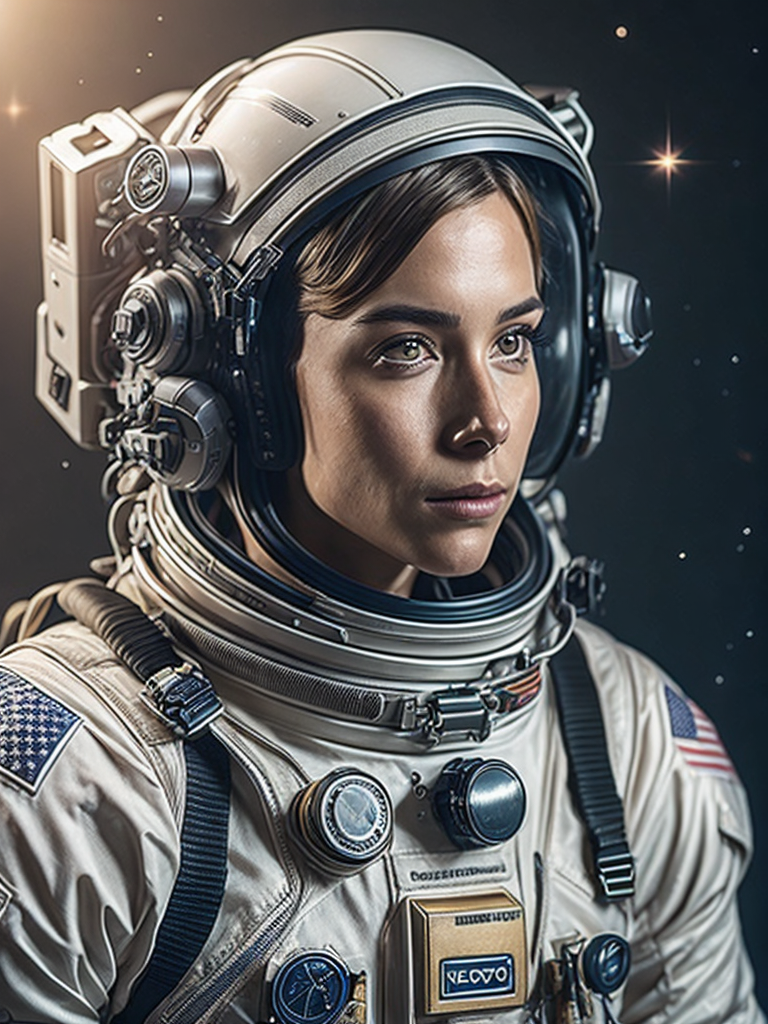 Astronaut comic art, comic book cover art, photorealistic ink art, techno sci fi, maximalist surrealism