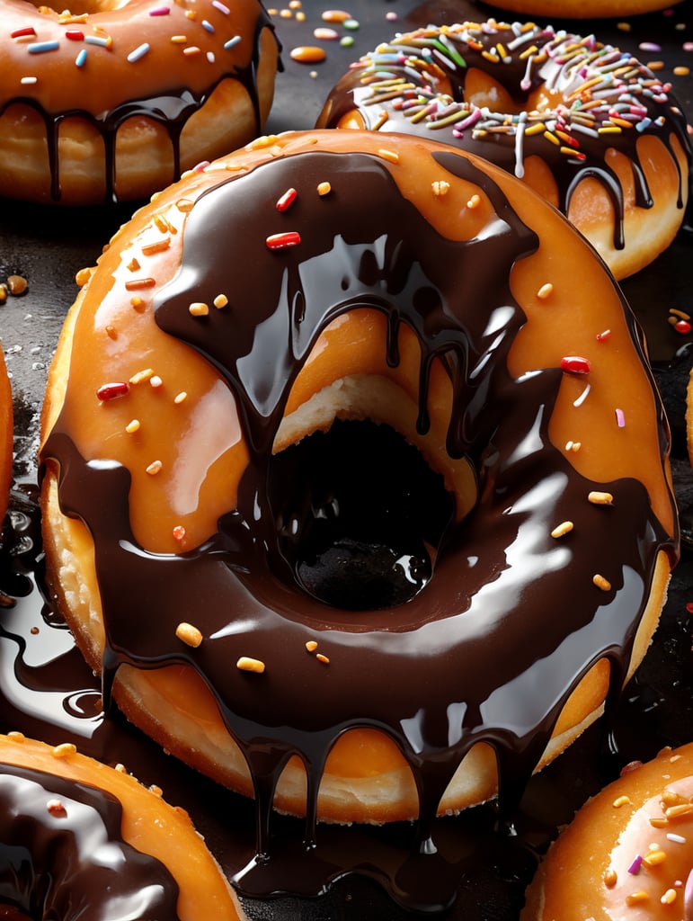 juicy donut, dripping, black honey