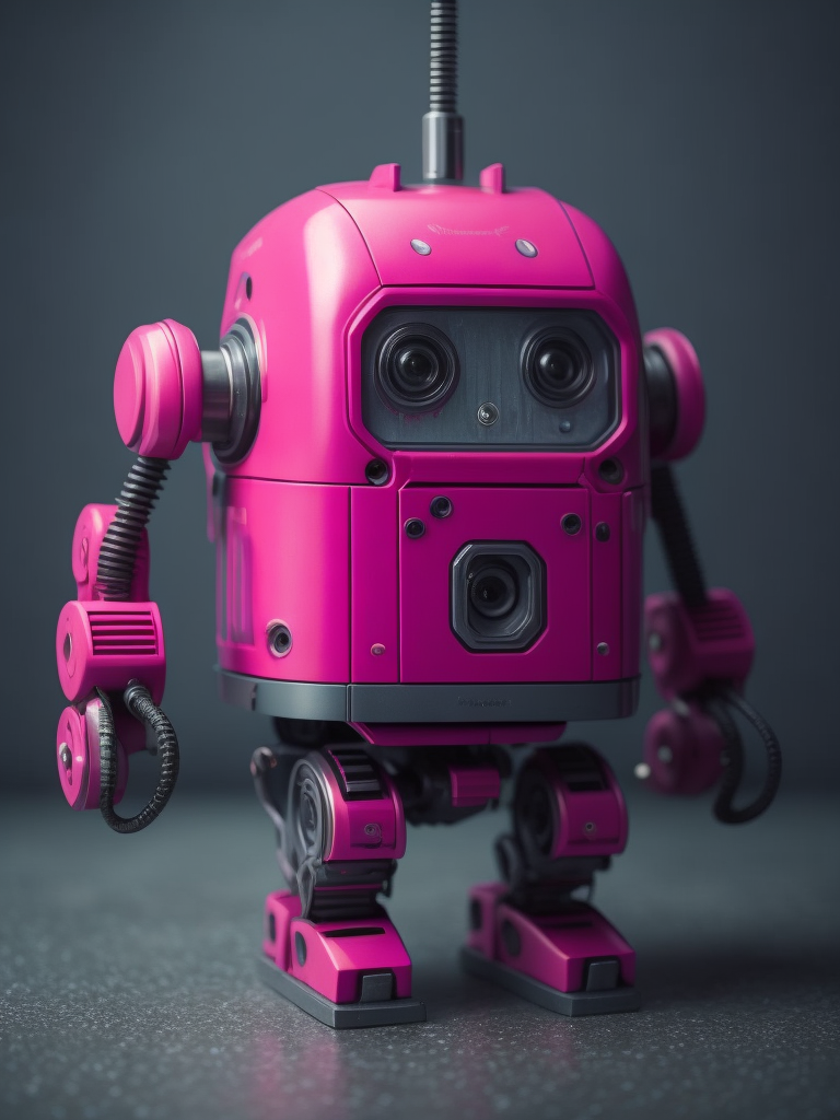 funny pink robot like a pencil sharpener
