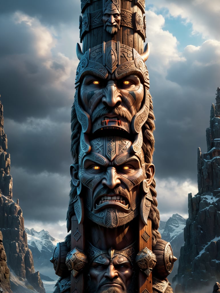 viking totem pole